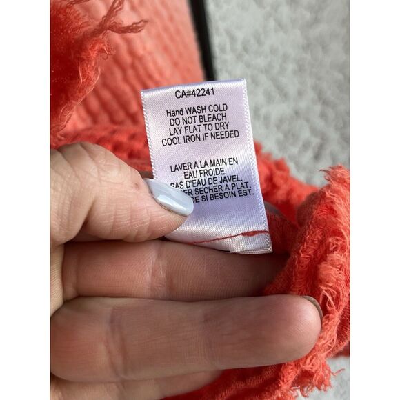 Young Fabulous & Broke Francesca Ombre Front Tie Blouse - Size M - Orange/White - Picture 7 of 7